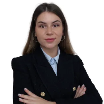Portrait of Tamila Mosiura, co-founder and Head of Design & Marketing